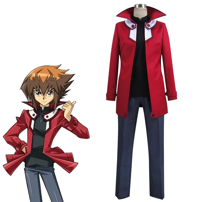 Yu-Gi-Oh! Costume de Cosplay Yugioh Jaden Yuki, uniforme rouge de l'académie de duel Slifer S002